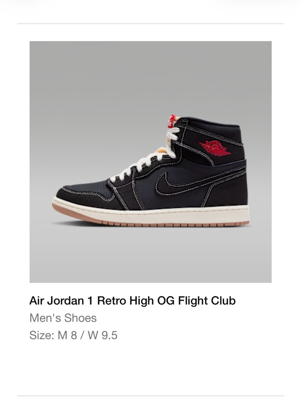 Nike Air Jordan 1 High Top Sneakers - Black/Red/Cream men’s  8 , women’s 9.5.